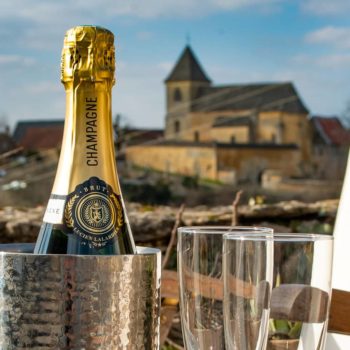 Drinking champagne on holiday in france